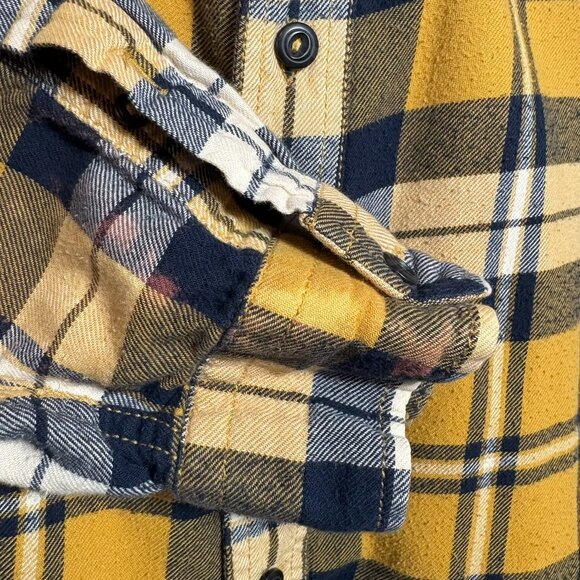 American Eagle Heritage Mens Yellow Flannel Long Sleeve Button Down Shirt XL - Picture 5 of 11